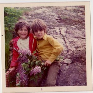 Keith & Kevin on Tuffey's Rock, Cobden, ~1975