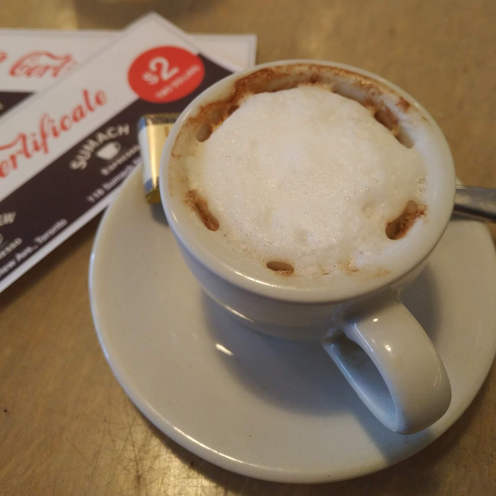 macchiato with a couple of $2 gift certificates