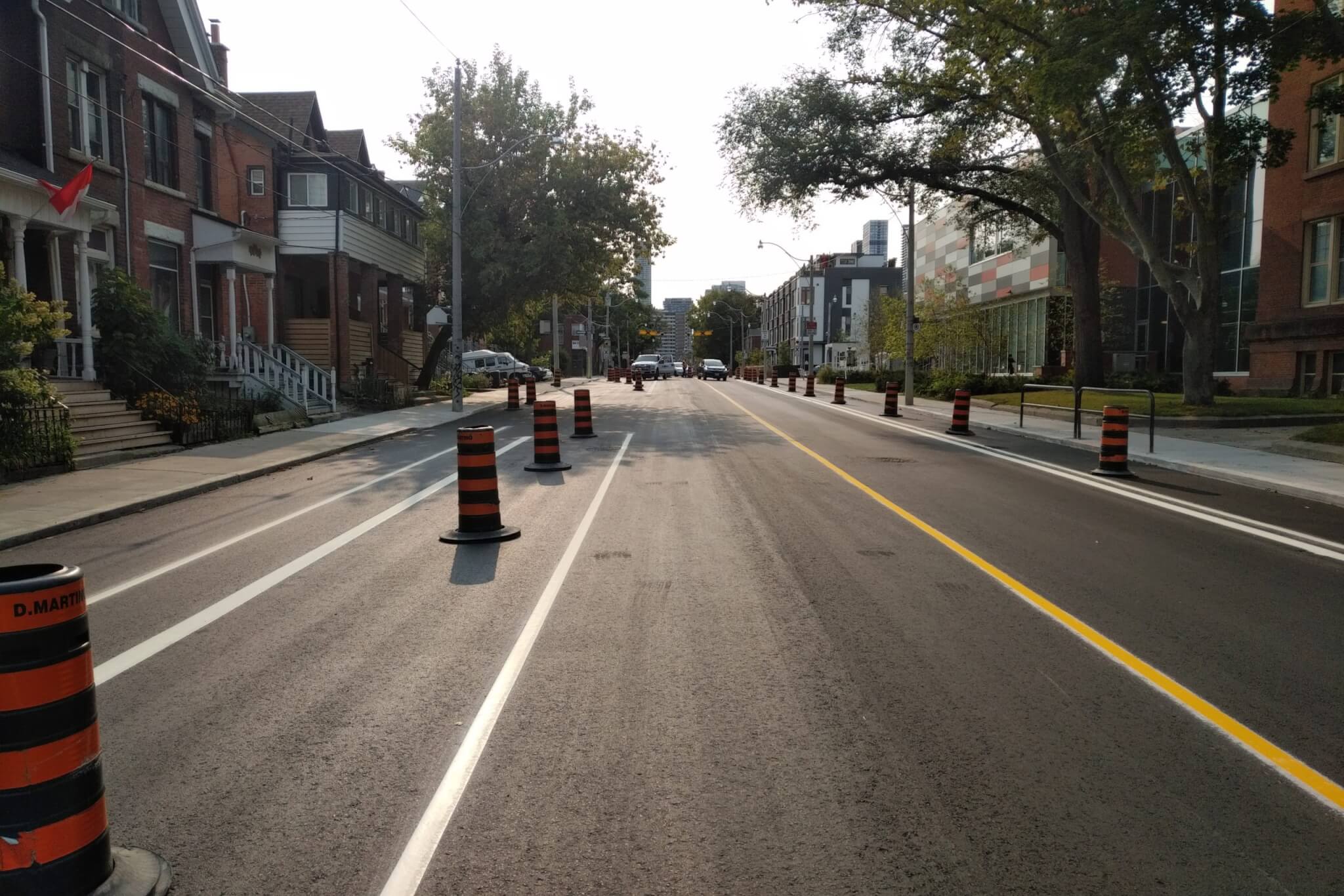 photo of new pavement and paint on Shuter Street